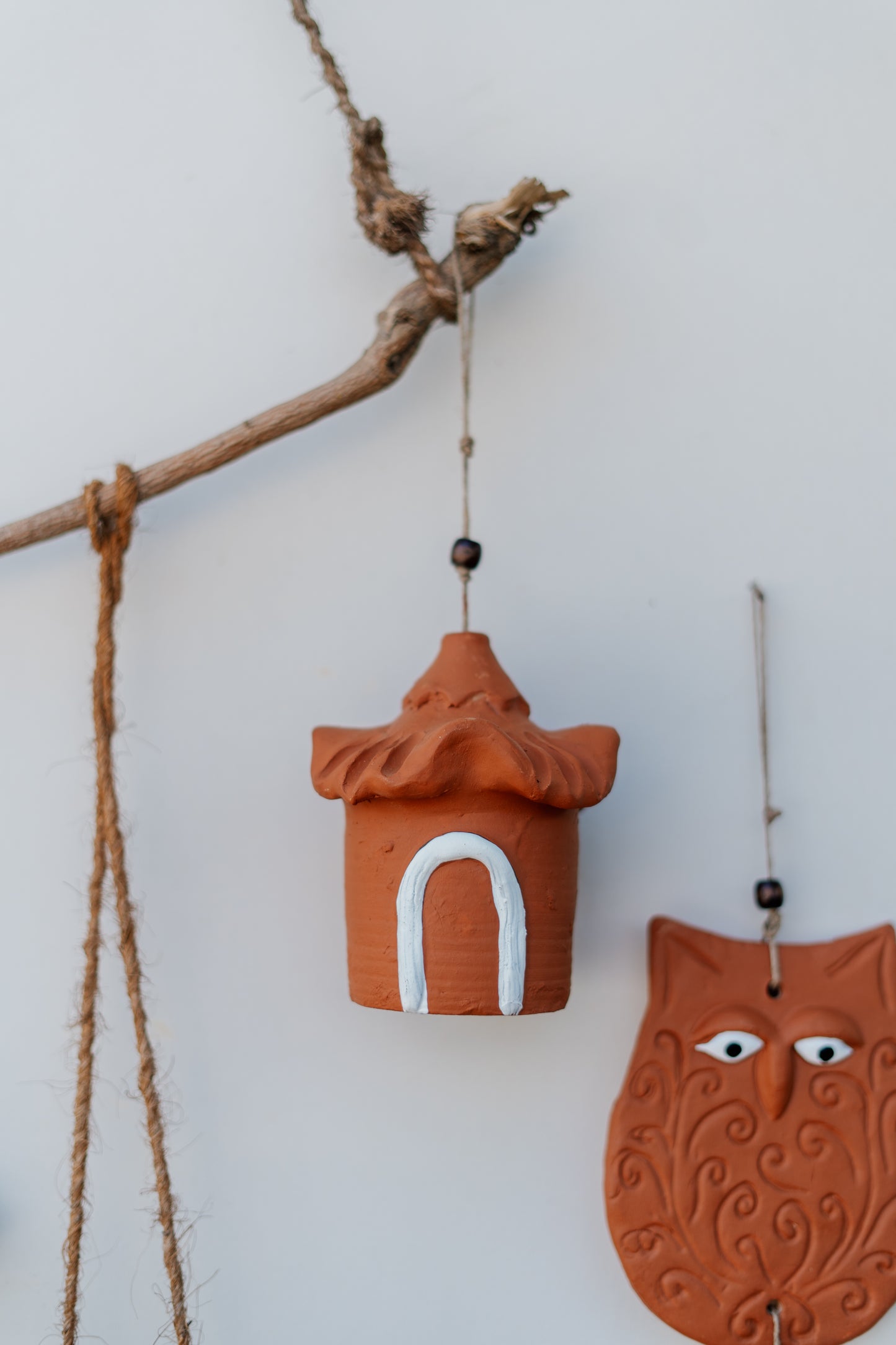 Roooted Hut- Handmade Terracotta Hanging for Home & Garden Decor